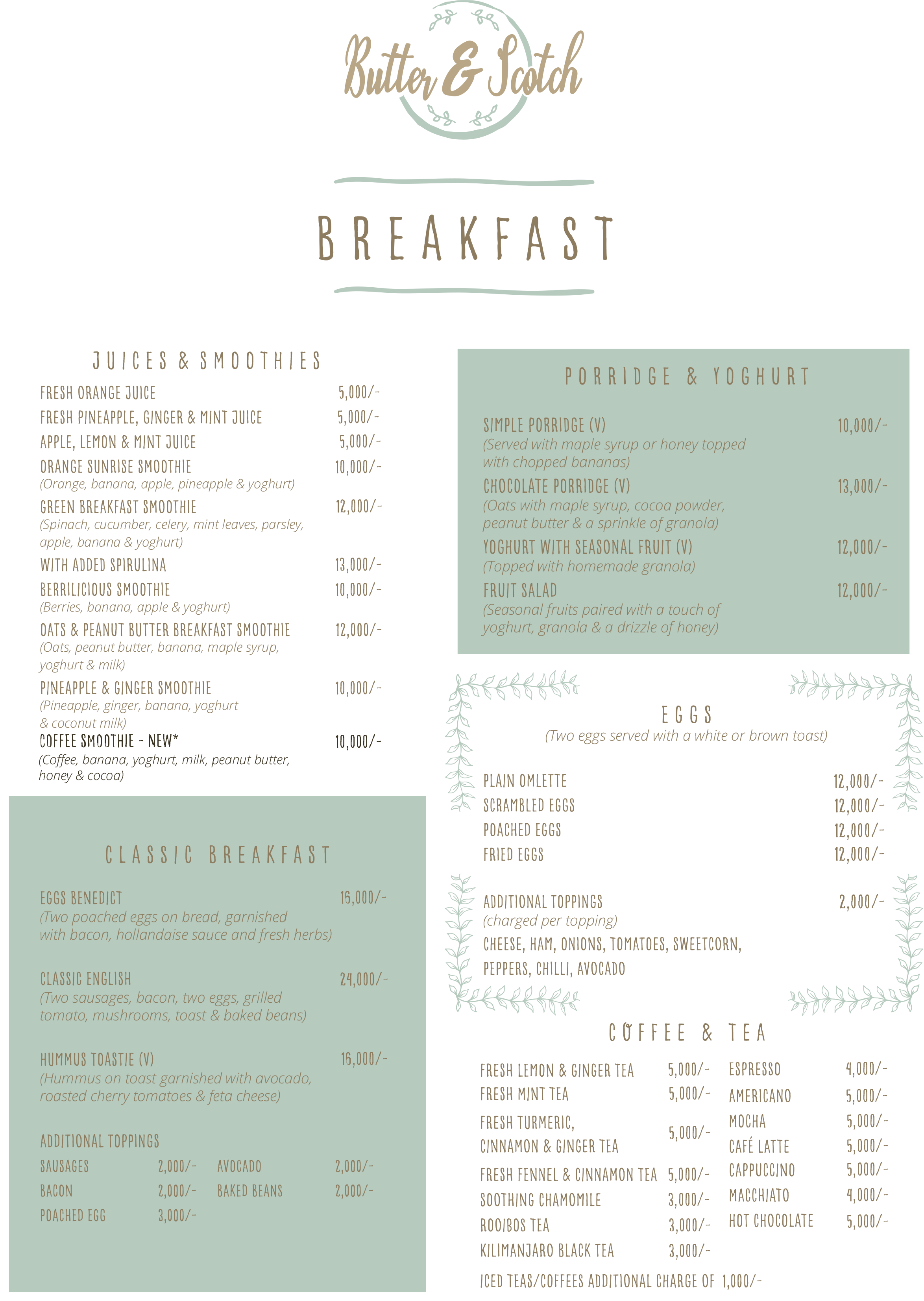 Butter and Scotch -Breakfast-Menu